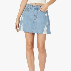 Classic Blue Denim Midi Skirt